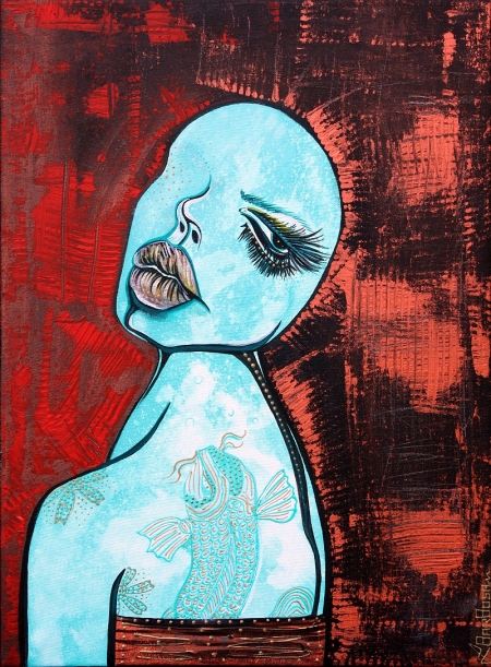 Turquoise Girl by Laura Barbosa 2013 - Figurative Art