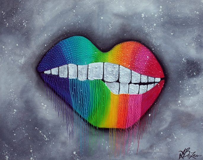 Rainbow Lips by Laura Barbosa - signature print - display
